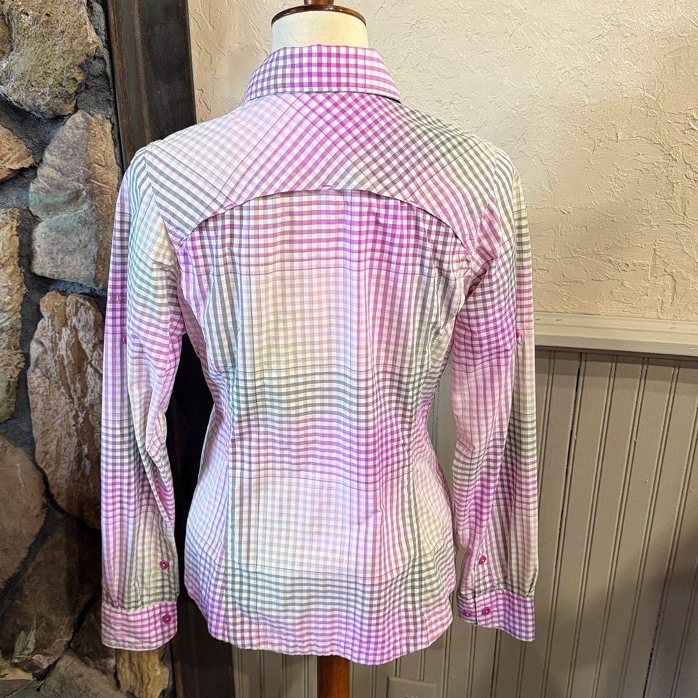 Columbia Pink and White Plaid Button Down Shirt - Picture 3 of 11